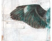 Wing print of an oil painting 8x10 - Monday is My Sunday