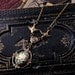Victorian Flower Cameo Necklace- Brass and Green