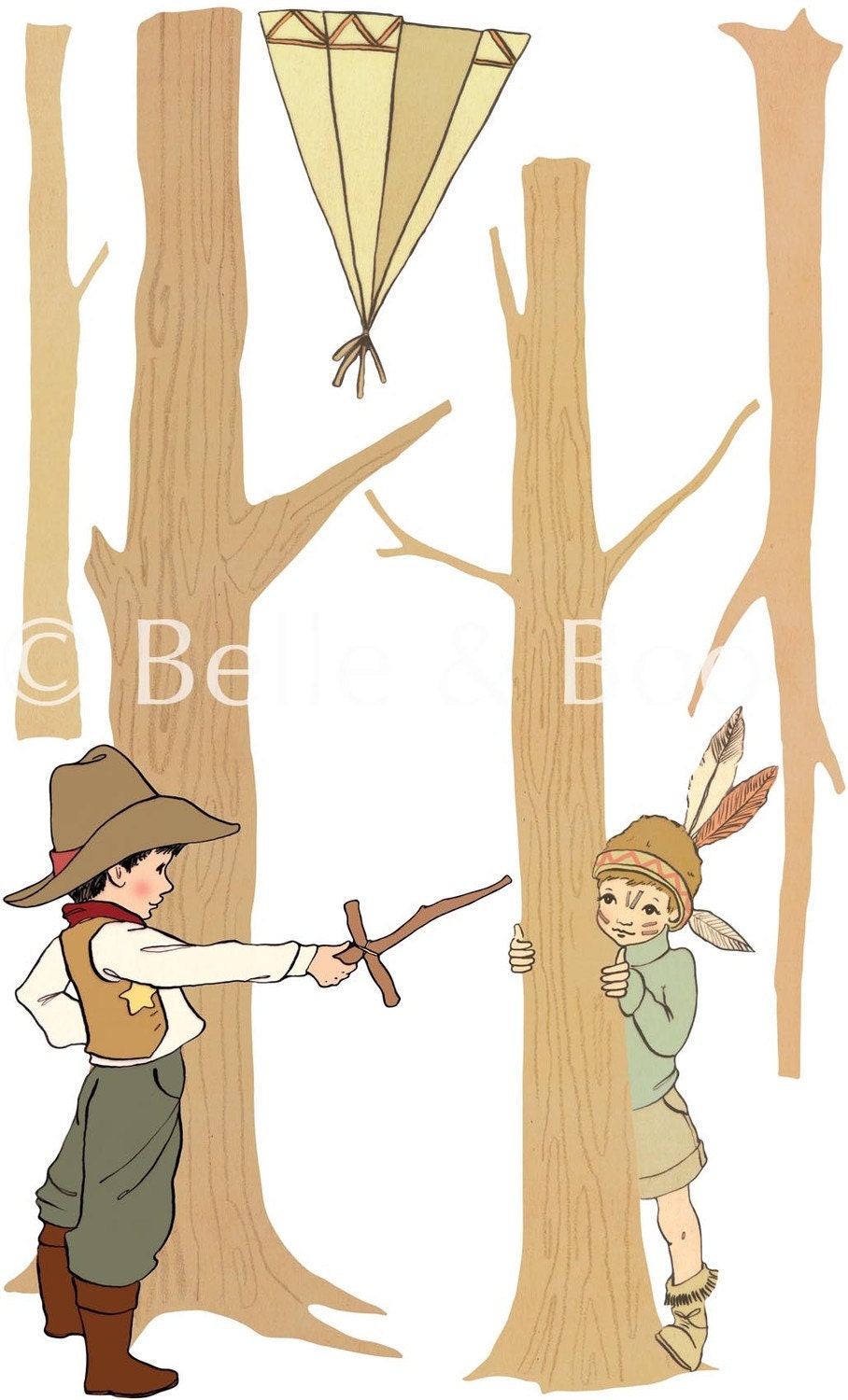 Small Cowboys & Indians Wall Stickers