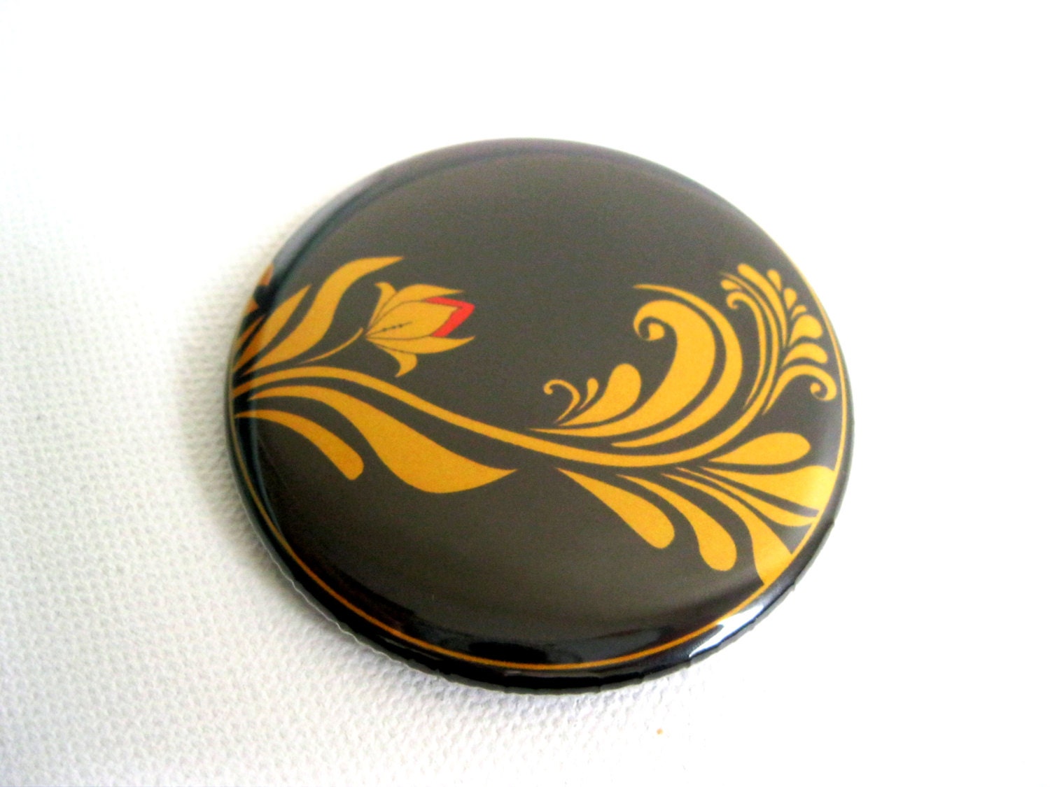Russian Inspired Flower Bud Pocket Mirror - UK Seller