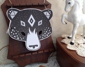 Grizzly Bear Paper Mask wearable animal handmade DIY