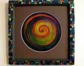 Life Spiral: Original Crayon Mandala and Mosaic Frame from Marzanne Collaboration