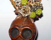 Verde Blossom Calavera Necklace