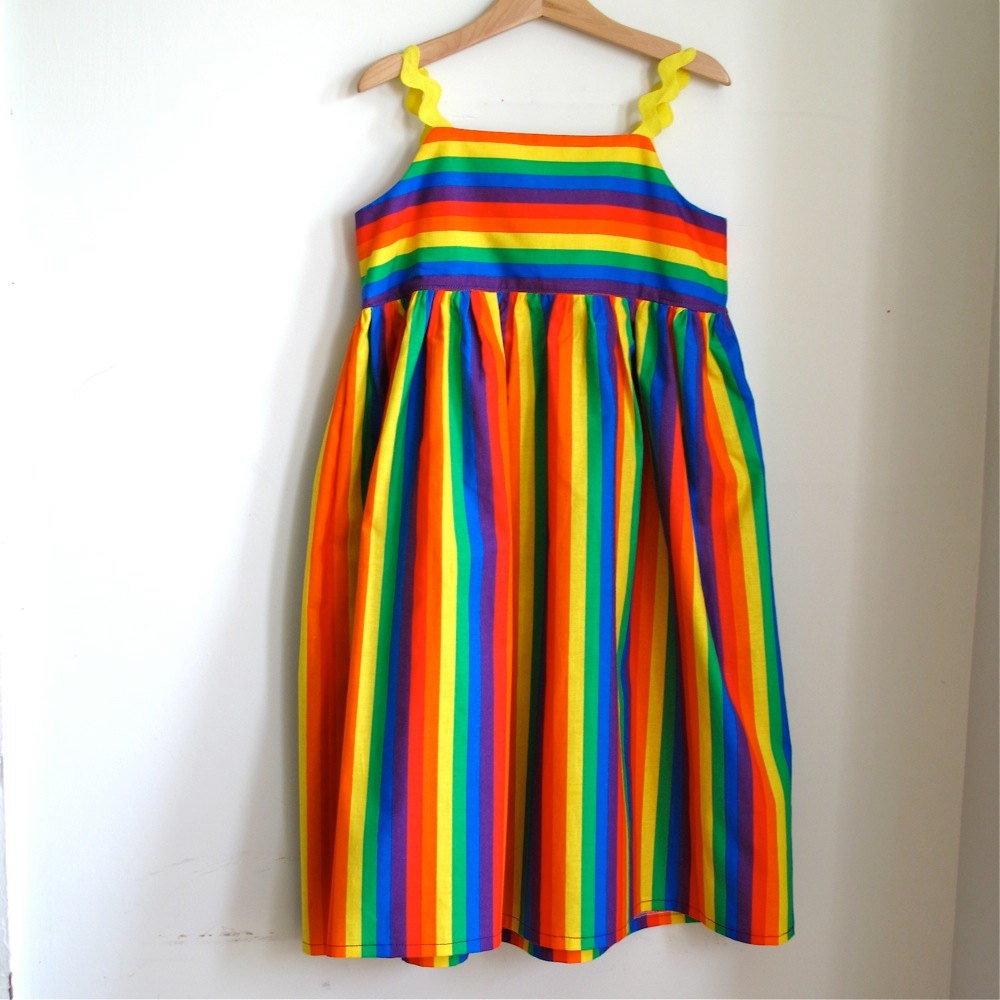 Rainbow Knot Dress  - Girls Children's clothing  - Sizes 2T through girls size 8