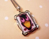 Pink Owl Pendant Necklace