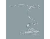 Art Print - Fly Fishing - Hand Screen Printed - 16 x 20"
