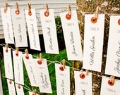 Vintage Escort Tags - Slim Style Place Card - Guest Names Included