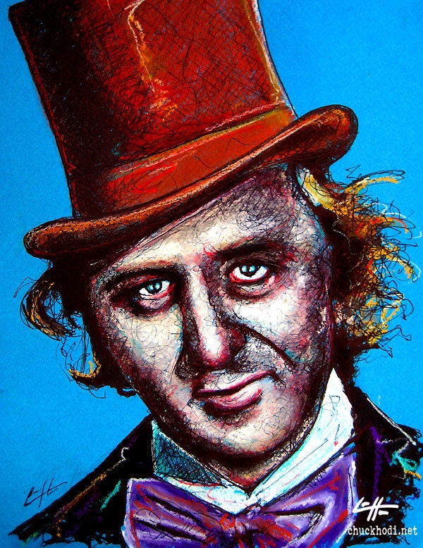 Print 8x10" - Willy Wonka - Gene Wilder Chocolate Factory Vintage Candy Yummy Funny Food Sweets Happy Pop Art Portrait