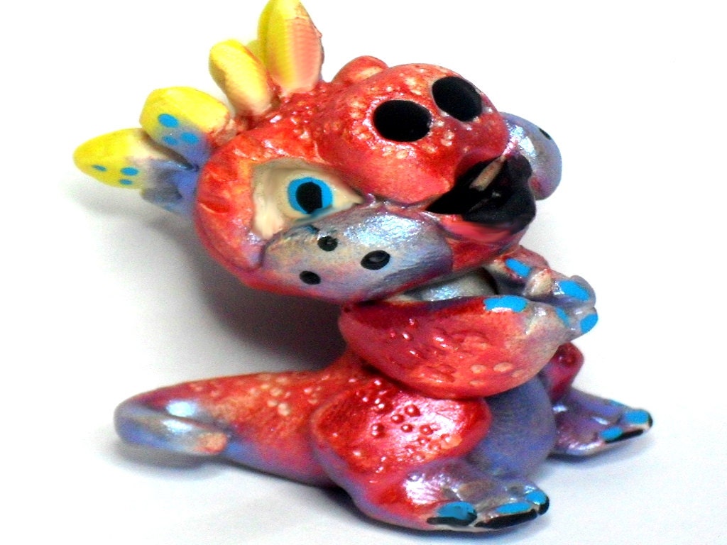 OOAK Polymer Clay Fantasy Miniature Art Dragon Handcrafted Original Art Sculpture ITEM PR02547
