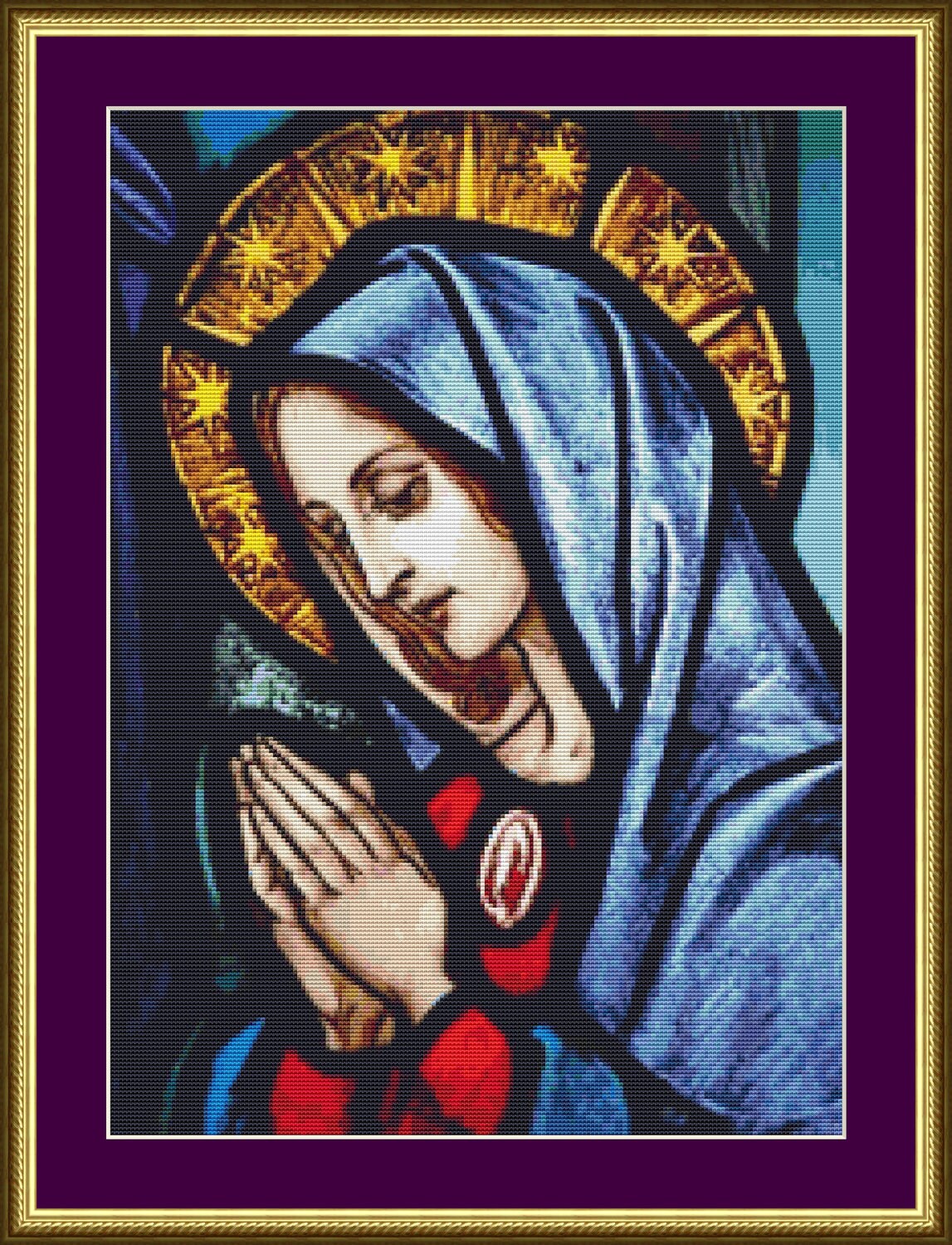 stained glass mary