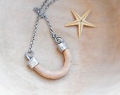 Beach Pottery Necklace Terracota and Metal - Sea Treasure Collection