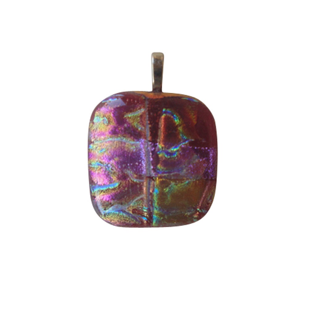 Magenta Madness Dichroic Glass Pendant, Necklace, Magenta,  Fused Glass Pendant, Fused Glass Jewelry, Dichroic Jewelry