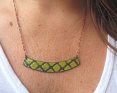 Green and Blue Enamel Necklace