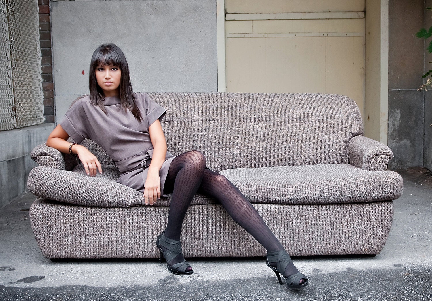 Dress with short sleeve and pockets - women's fall clothing - made in eco friendly Tencel