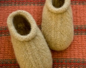 Womens Toasty Warm Felted Wool Slippers in Light Golden Tan