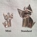 Silver Origami Cat Pendant - Large