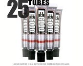 25 Pack of E-6000 Jewelry and Craft Adhesive .18 oz Tubes. Annie Howes is an Authorized Distributor of E6000. Made in USA.