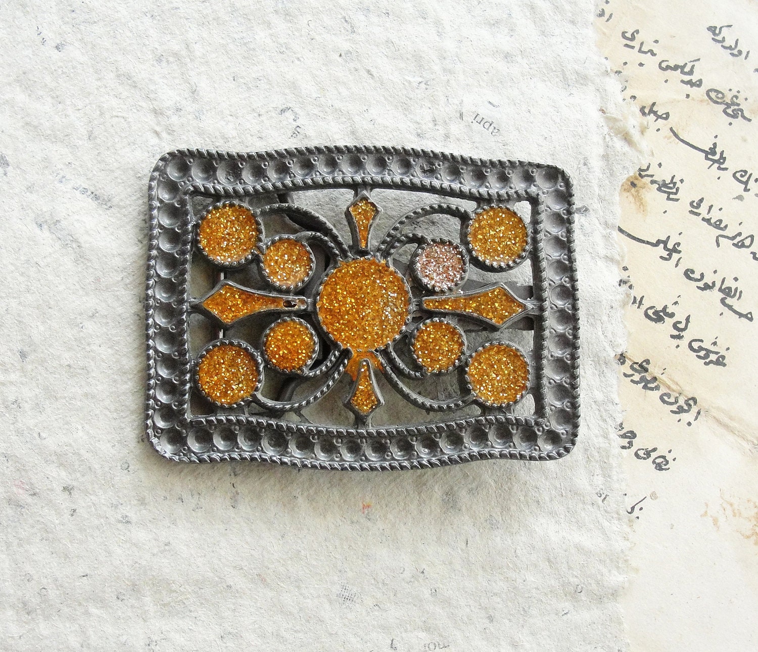 Enameled Brass Buckle