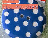 Button Giant TEAL spotty button x1 5cm 2inch lasered spots on one side THICK