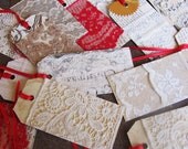 Vintage Tags Victorian Lace Gold Tags Shimmer Tags