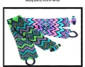 Bead Pattern Only - Mirror Image Odd Count 3 Drop Peyote Bracelet Tutorial