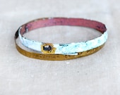 READY TO SHIP - Gift for Him - Farrier Bracelets - Brass, Vintage Iron and Enamel Bracelet Set