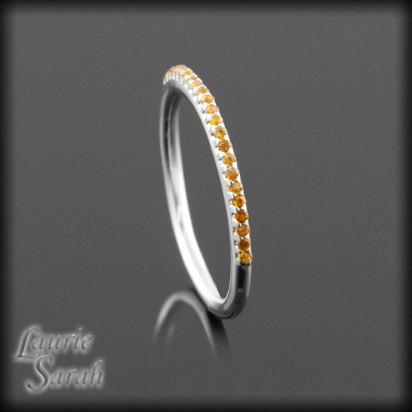 Mother's Ring - Citrine Band in Sterling Silver - November Birthstone - LS2553