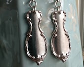 Silver spoon handle earrings