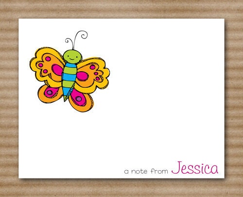 Butterfly Card / Personalized Note Cards (set of 8)