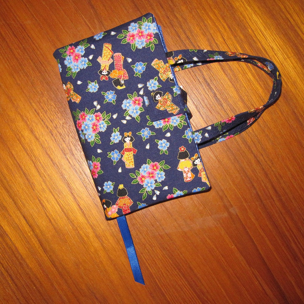 Paperback Fabric Book Cover Asian Japanese Kimono Girls Design STANDARD SIZE