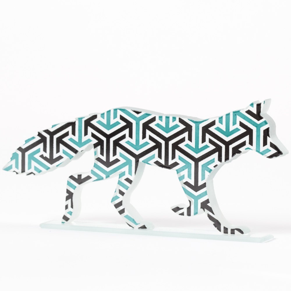 Arrow Fox Glass Sculpture
