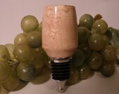 Hand Turned Birdseye Maple Mini  Stainless Steel Wine Spirits Bottle Stopper