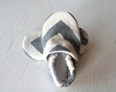CHEVRON Baby Shoes Booties zigzag boy girl toddler infant newborn slippers grey gray Duck cloth canvas SWAG