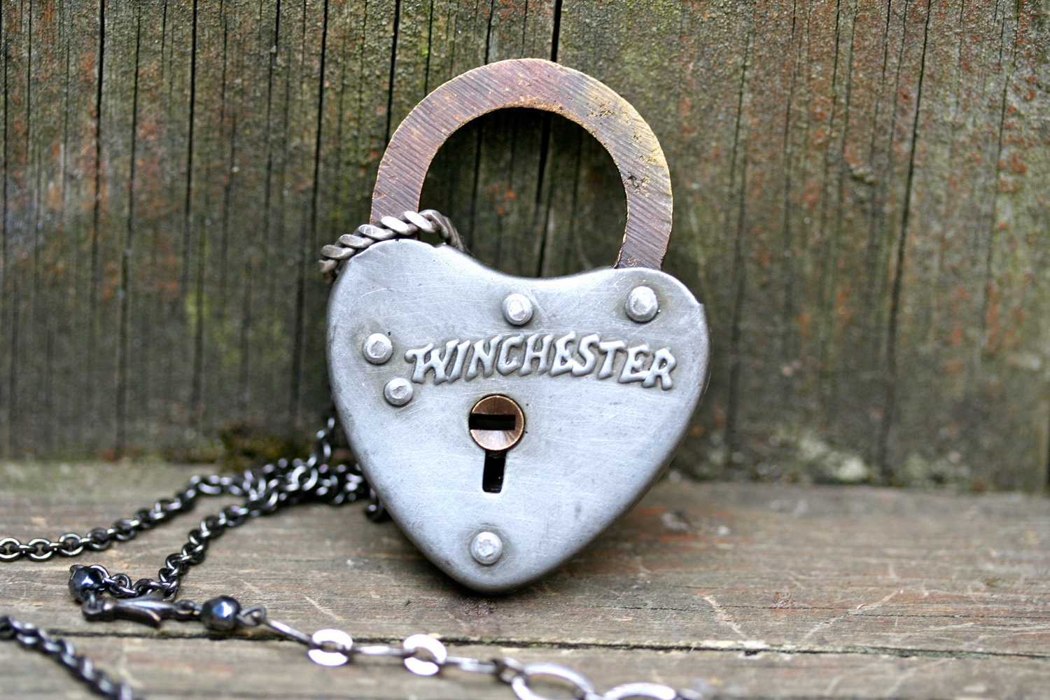 Sale Winchester padlock and key necklace set