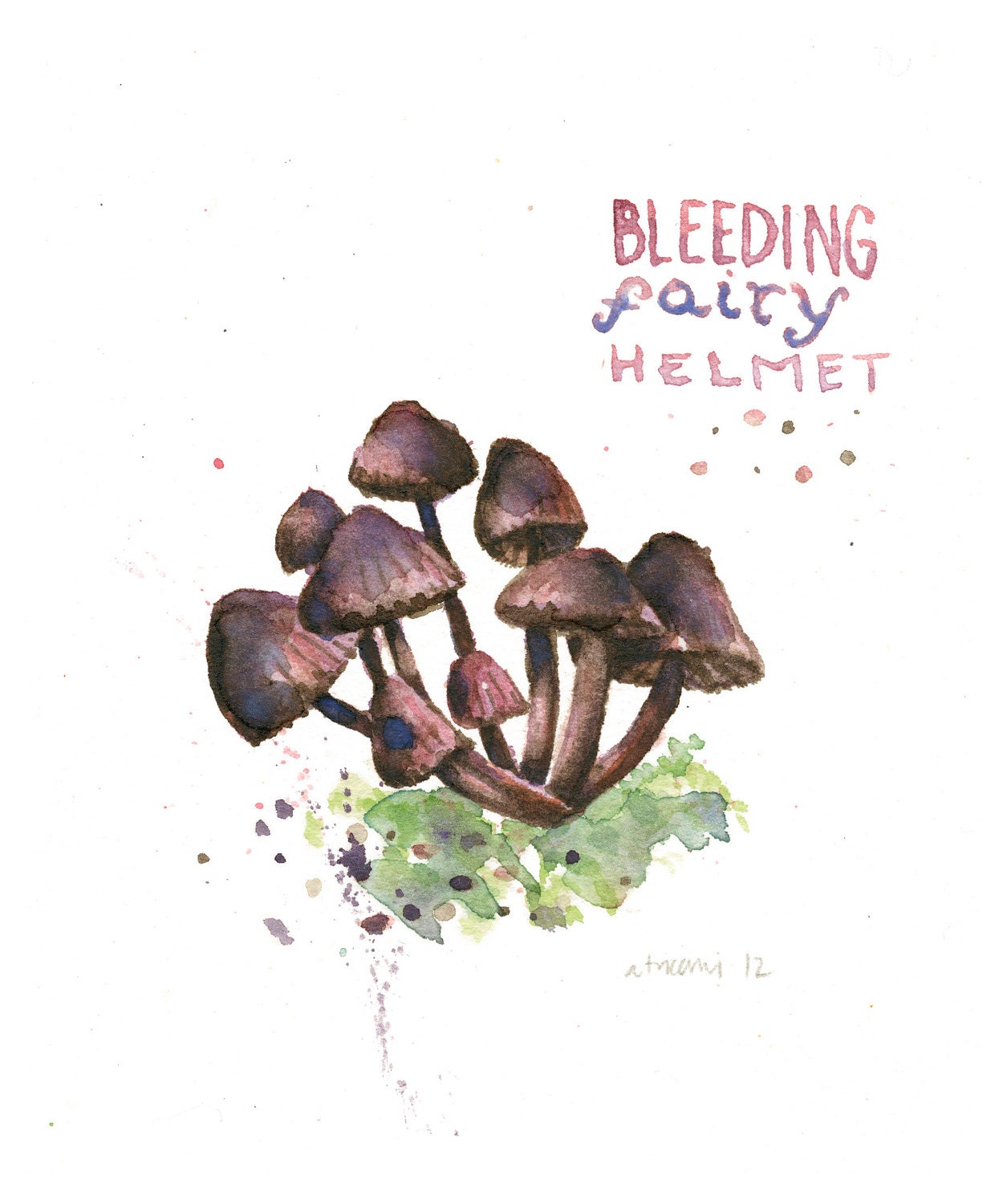 Bleeding Fairy Helmet Mushroom Print (5x6 in) - amandatricomi