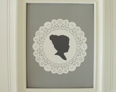 Custom Silhouette Print 5x7 - Doily Design