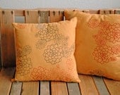 Gold Yellow Pillow with Rosetta Print