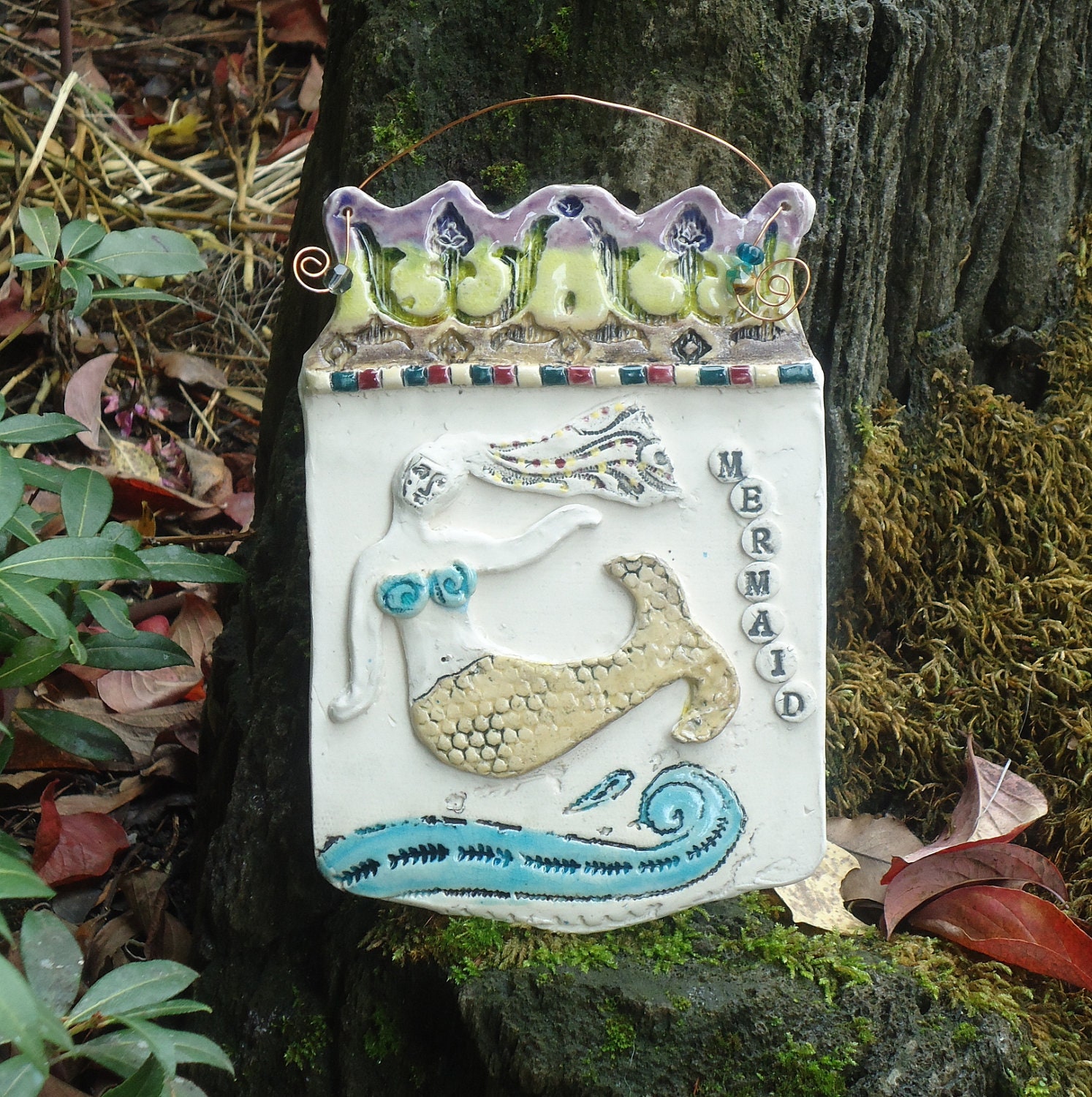 Ceramic Mermaid Tile Art