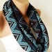 Chevron Scarf. Loop Scarf .Cowl Scarf. Circle Scarf. Brown and Blue. Jersey Scarf