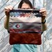 Foliage Clutch - Vintage Fabric and Leather - rare fabric - tribal print - fold over clutch