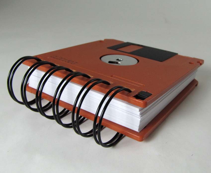 Computer Floppy Disk Notebook Jumbo Dark Orange Recycled Geek Gear Blank Mini 125 sheets