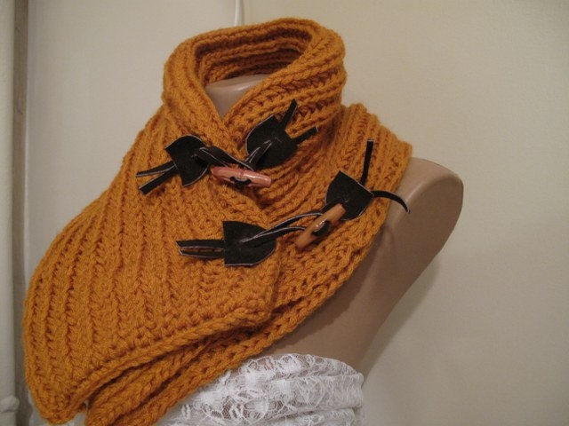 Winter knitted citrine neckwarmer,neckwrap,scarf
