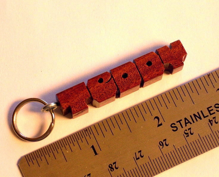 Cumaru Wood - Name MiniTag - Carved to Order in the USA