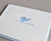 Whale of a Time Letterpress Thank You Greeting Card with Envelope