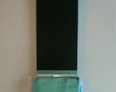 Worn Mint Green Primitive French Country Wood  Blackboard Mail Holder