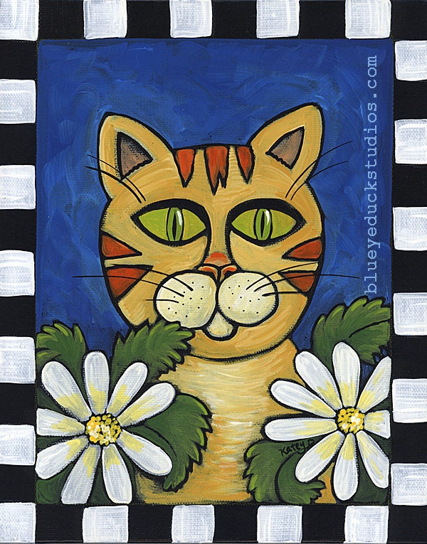 DAiSeY HuNTer OOaK Folk ART original painting on gallery wrapped canvas