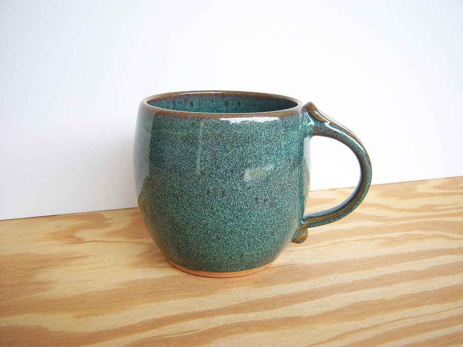 Coffee Cup Stoneware in Sea Mist Glaze - Single Ceramic Mug