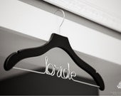 Wedding Hanger, Personalized Hanger, Custom Hanger, Bride Hanger, Name Hanger, Bridal Gift, Bridesmaid Gift, Black Wood