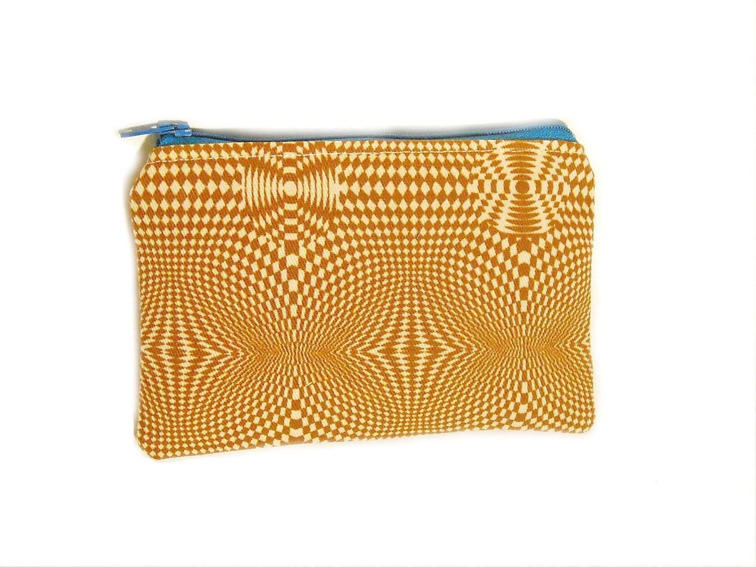 Mini Zipper Pouch / Cute Camera Bag in Geometric Retro Pattern - K