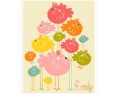 Children's Wall Art / Nursery Decor Family 11x14 inch print by Finny and Zook